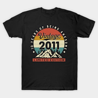 10 Years Old Vintage Made In 2011 10th Birthday Limited Edition T-Shirt